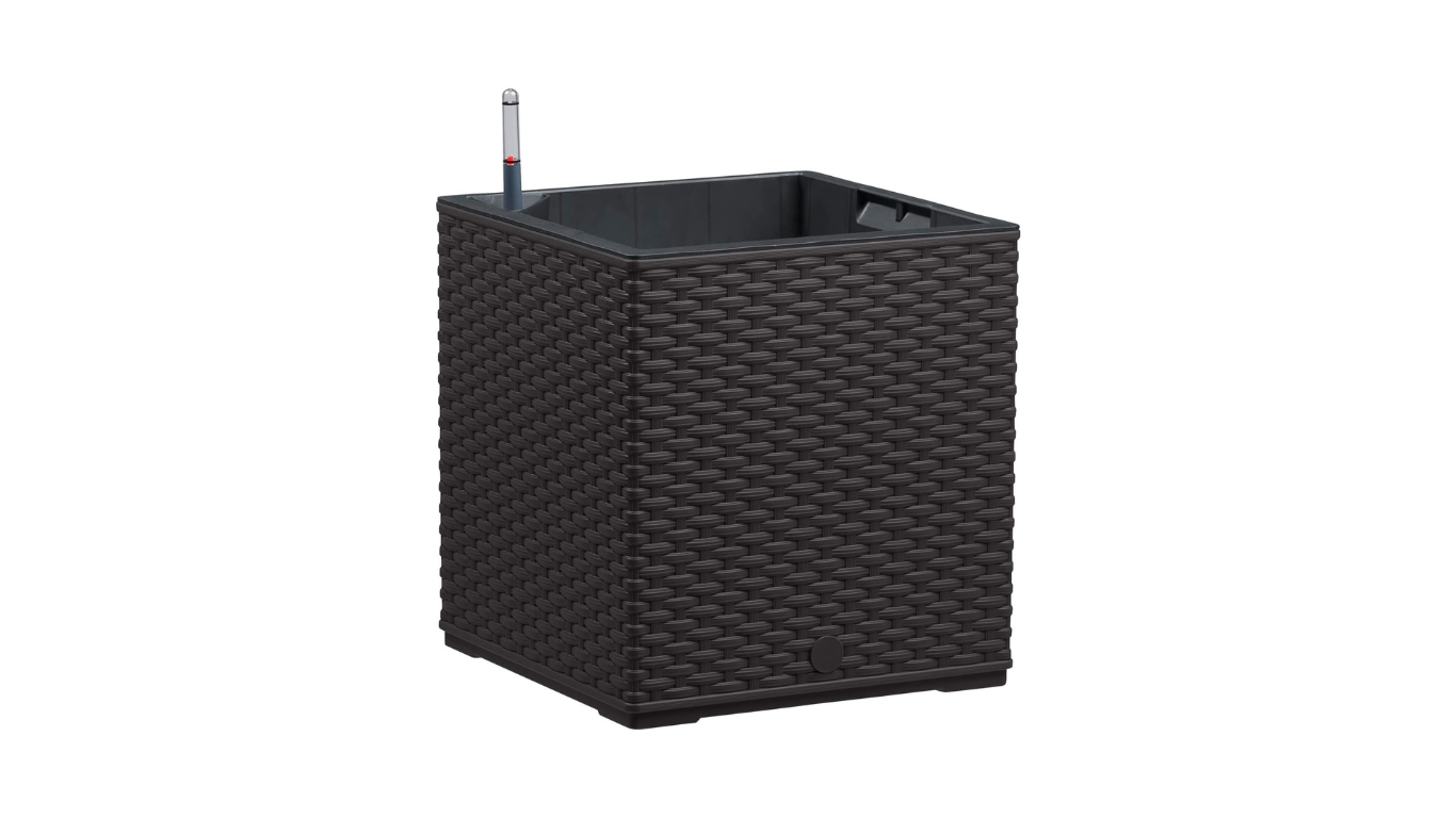 EMSA -517589- Indoor Flower Pot – self-watering system & water level indicator – Granite